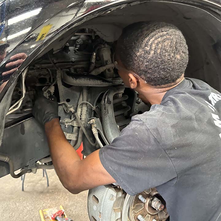 fixing wheels at Hamms Tires