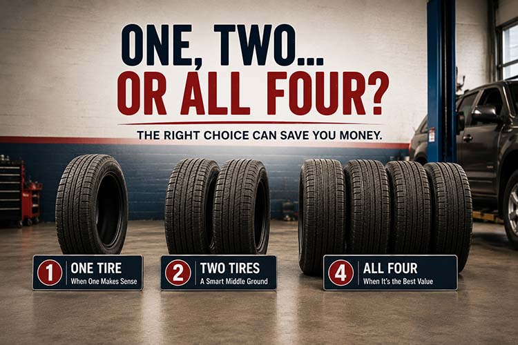 One two or all four tires